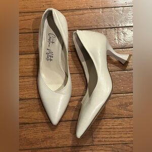 Cristina Millotti Cream leather pumps Made in ITALY w/o Box Size 37 1/2